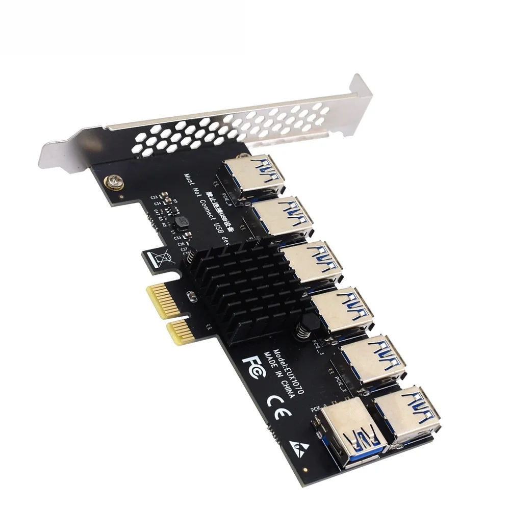 

PCI Express множитель PCI-E Райзер-карта PCIE от 1 до 4 слотов USB 3.0 порт 1x до 16x адаптер для майнинга Майнер Райзер 009S Plus