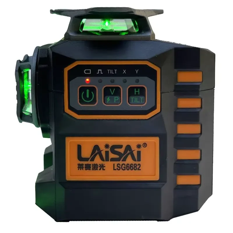 Фото Электронный уровень Laisai LSG6682 с высокой точностью, ярким зеленым лучом и тонкой линией, реверсивный, для DIY-проектов №2