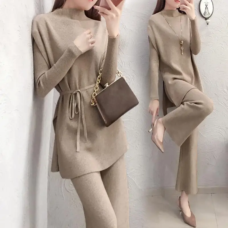 

Knitted Three-piece Autumn and Winter Suit Fashion Three-piece Sports and Leisure Temperament