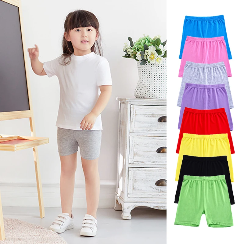 

Girls Safety Shorts Breathable Pants Children Underwear Solid Color Leggings Soft Girls Boxer Beach Pants For 3-13 Years