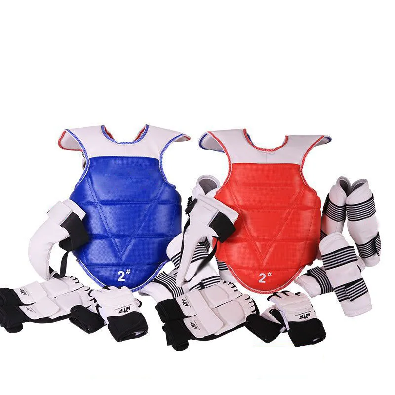 WTF Taekwondo Glvoes Karate Vest Body Protector Sparring Gear Arm Shin Chest Guard Helmet MMA Training Set Equipment kickboxing |