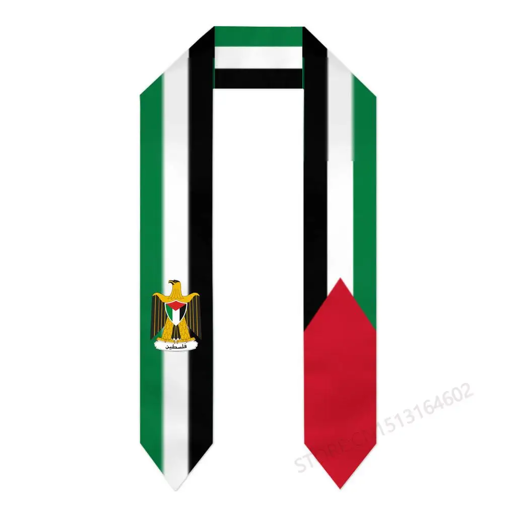 

Custom Name Or Logo Palestine Flag Scarf Graduation Stole Sash International Study Abroad Class of 2023 Shawl