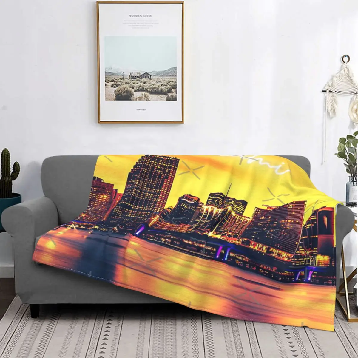 

Manta с пейскием al atardecer de Miami Skyline, colcha для cama a cuadros, funda para sofda, Sudadera con капуcha, alfombra de