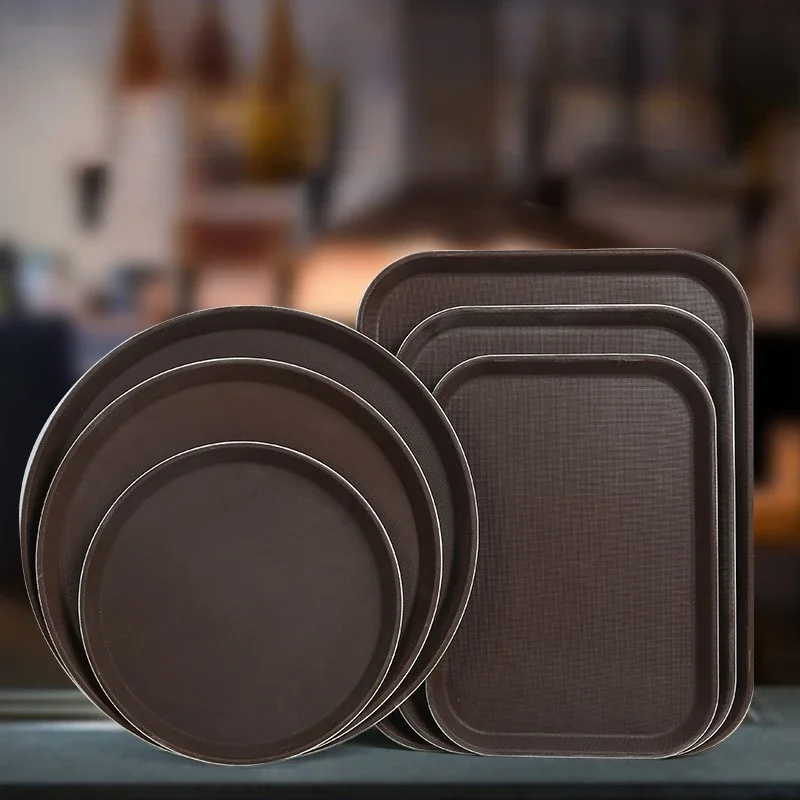 Anti-Drop Non-slip Rubber Service Tray Nordic Breakfast Serving Perfume Multifunctional Kitchen Storage Organization
