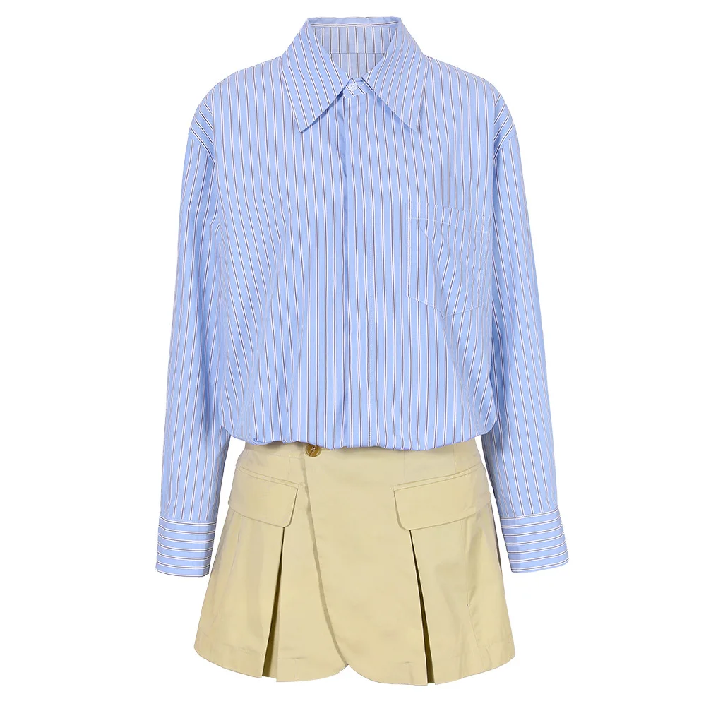 Комплект из двух предметов с ламинированной строчкой короткая юбка женское