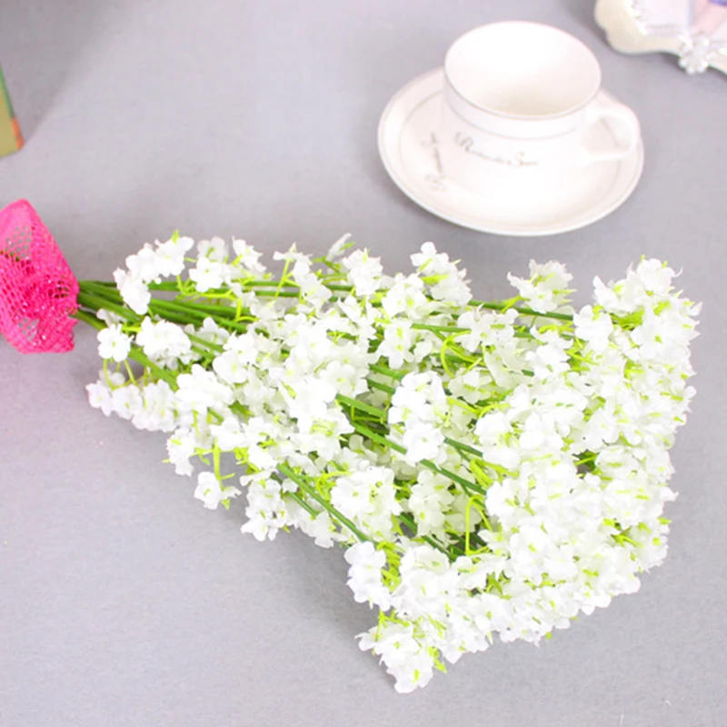 

2/4/5PCS White Babies Breath Artificial Flowers Fake Gypsophila DIY Floral Bouquets Arrangement Wedding Home Decor