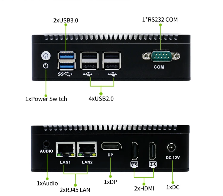 Фото Безвентиляторный мини-ПК Nano ITX J3160 с Wi-Fi, VGA и MINI PCIE №3