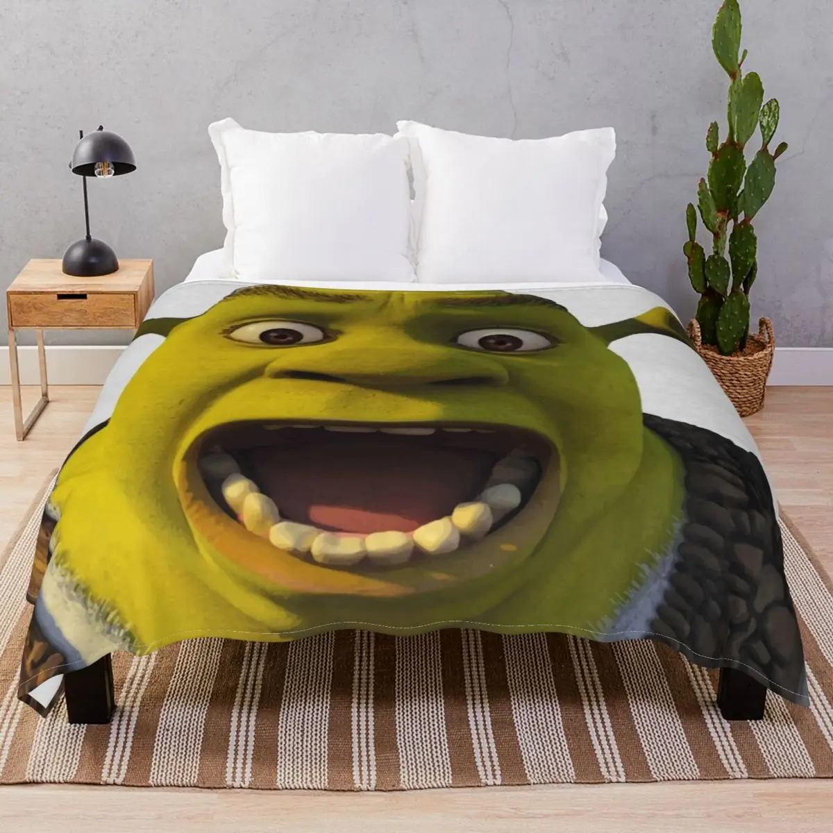 

Surprised Shrek Blanket Fleece Summer Comfortable Throw Blankets for Bed Sofa Camp Cinema