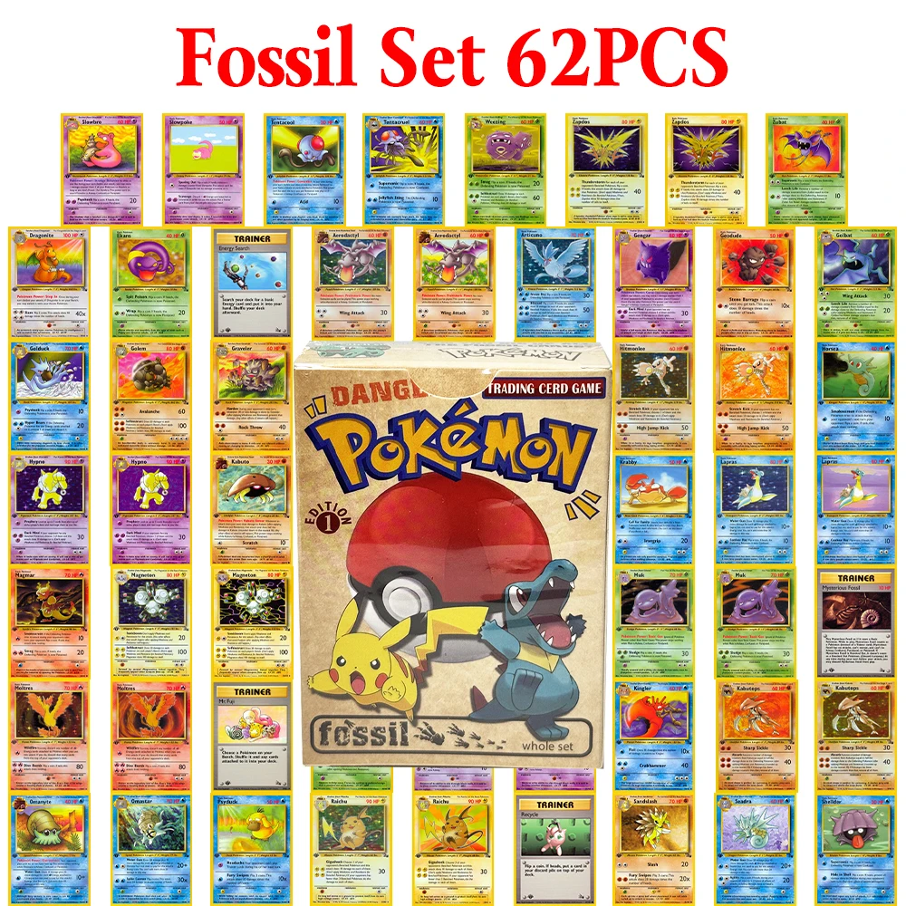 Набор бустеров PKM Fossil 1999 1-го издания: запечатанные коллекционные карты WOTC с Аэродактилем, Лапрасом и Запдосом (синие крылья) (art.: 3920dadfd35e5) - 3920dadfd35e5