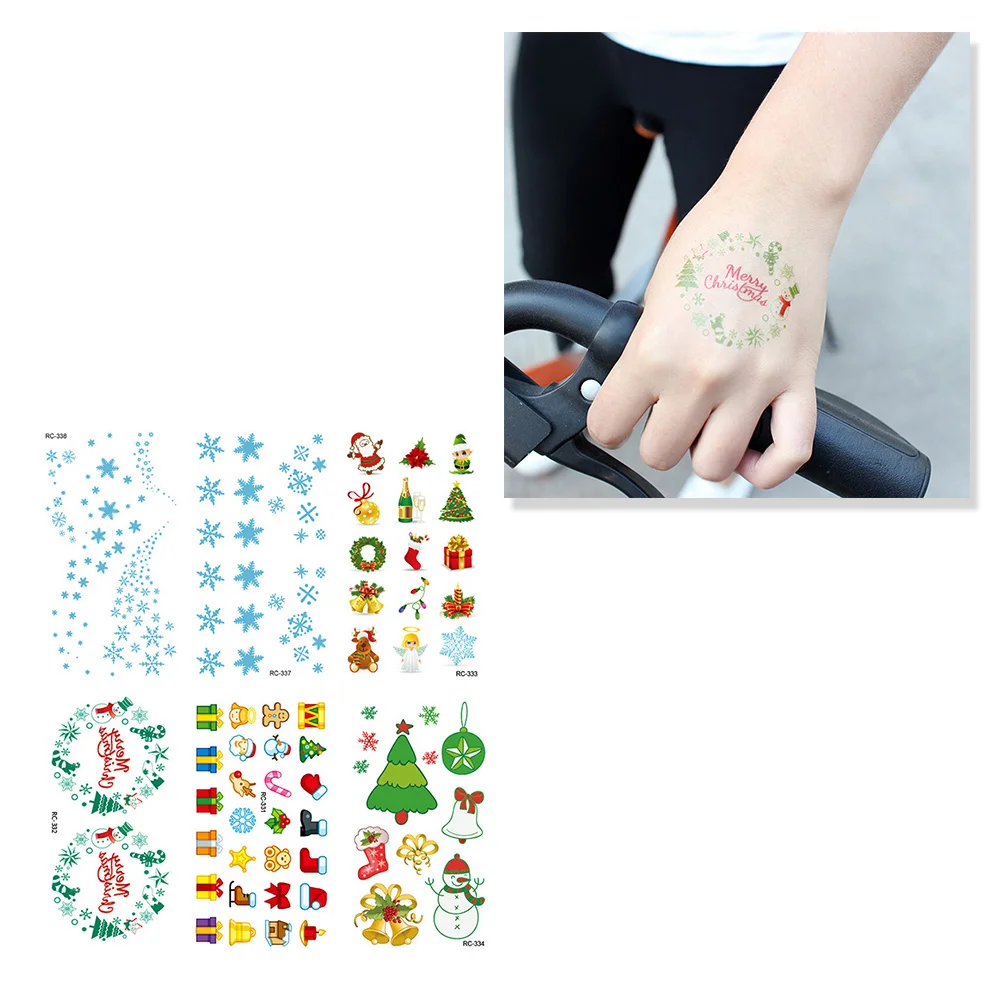 

Christmastemporary Stickers Fake Bodystickerkids Decorations Holiday Decals Kit