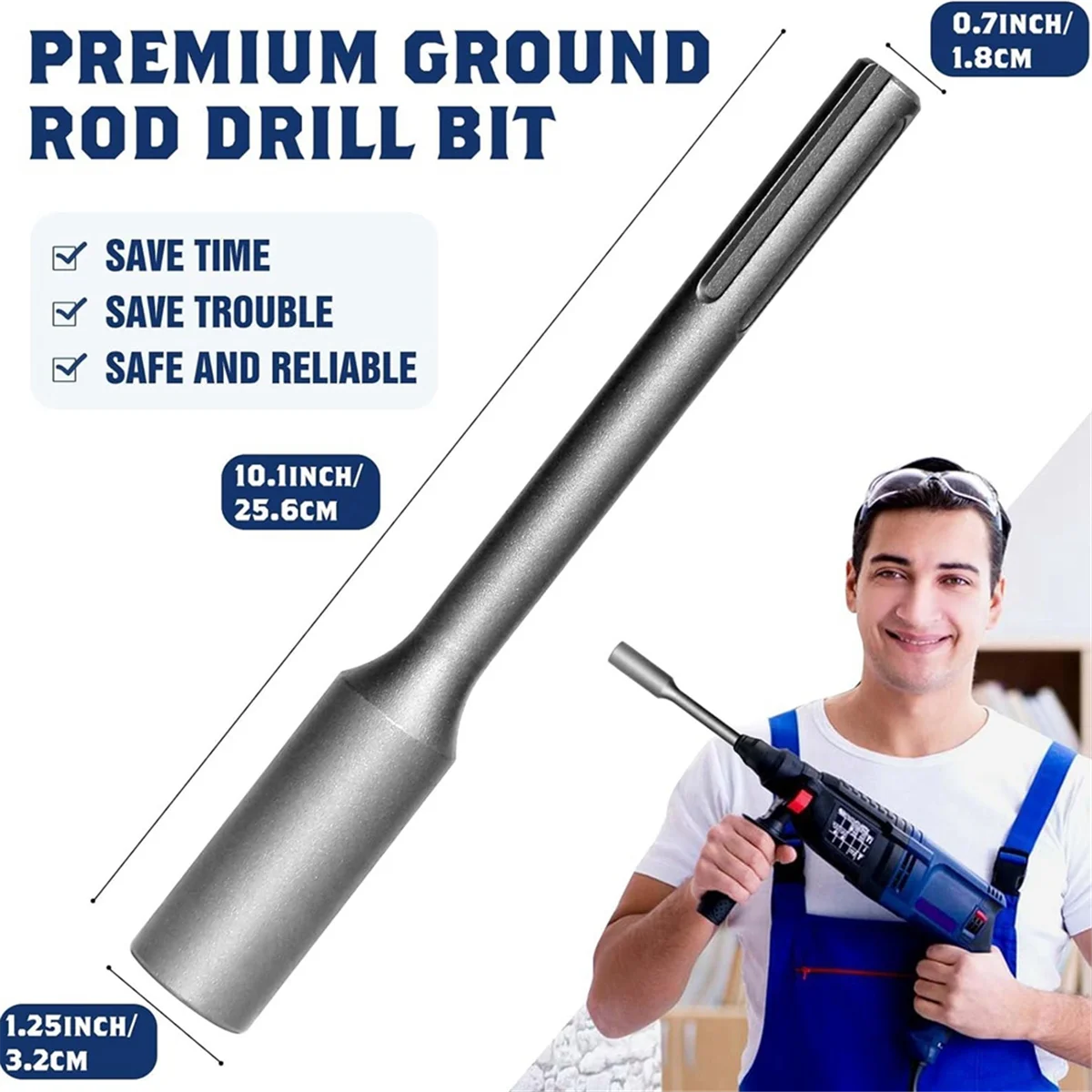 Отвертка заземляющего стержня SDS-MAX для комплекта заземляющей стали 5/8 дюйма и 3/4