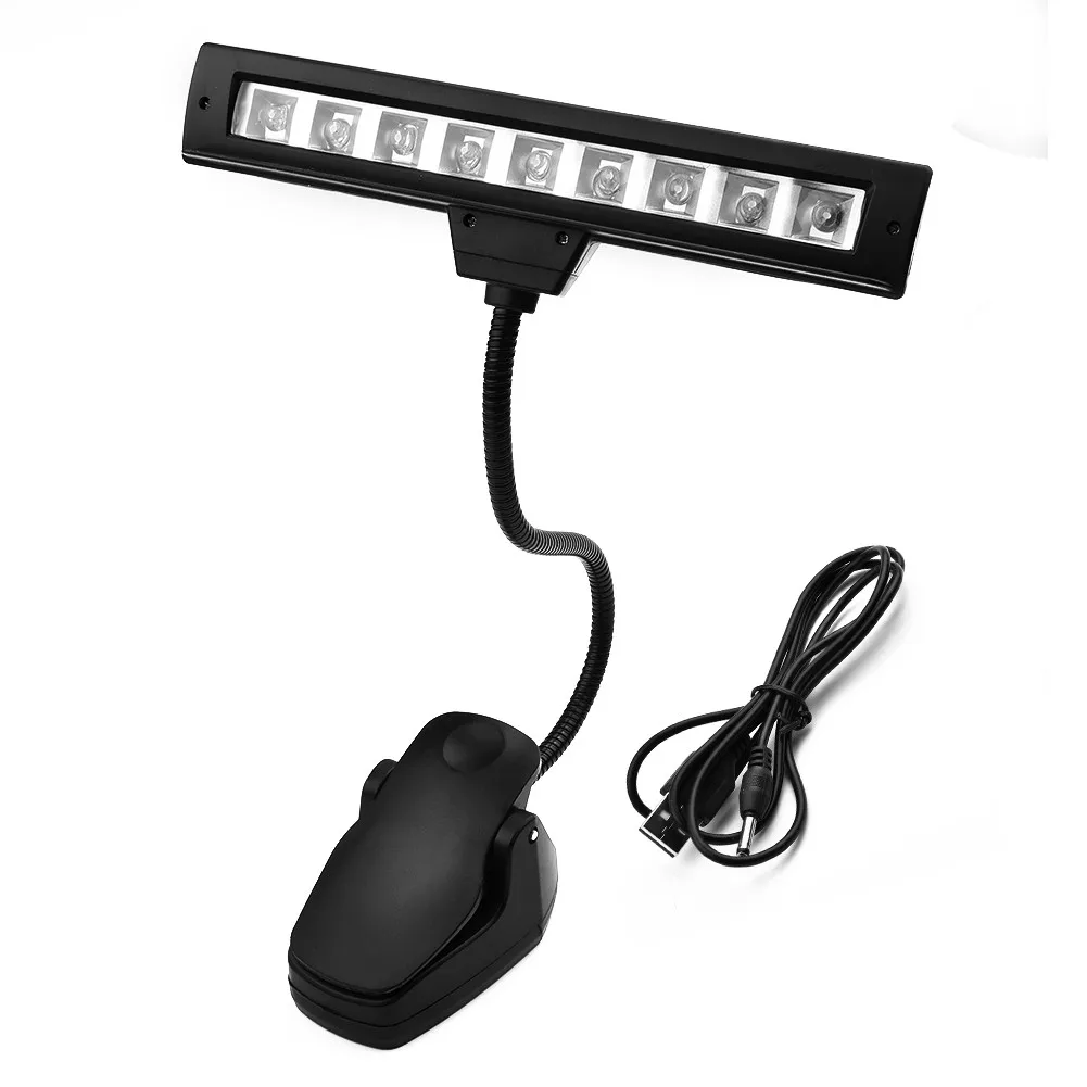 

Music Stand Lamp 9 LED Clip On Desktop Flexible Adjustable Music Stand 9 LED USB Light Clip-on For Music Stand