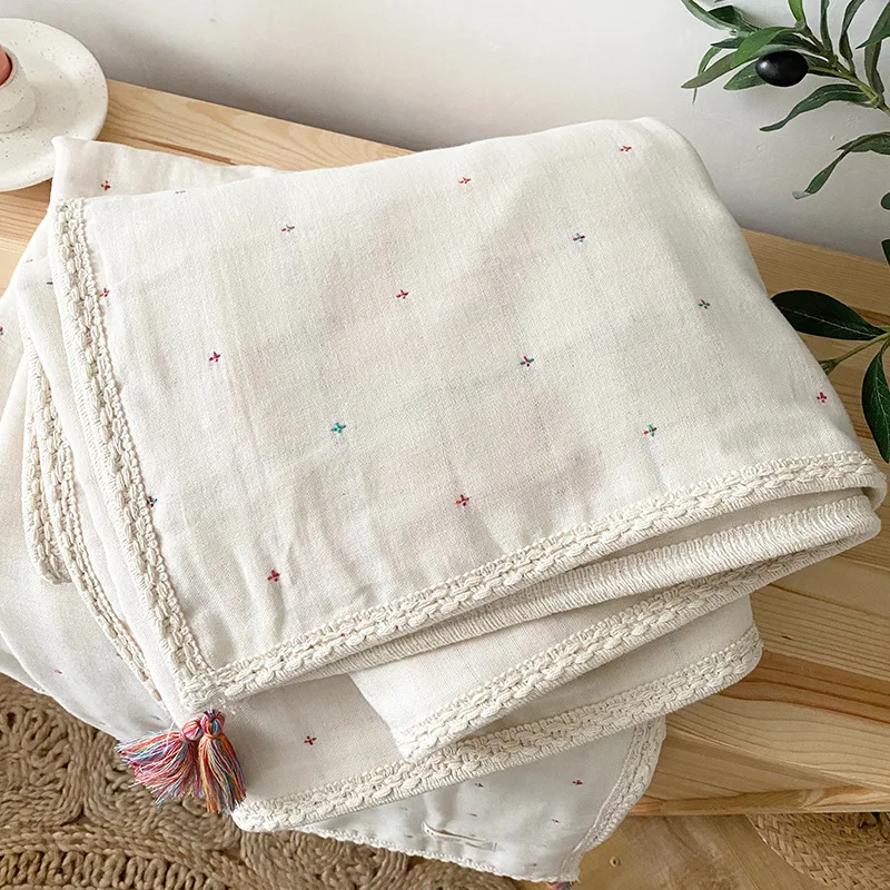 

Newborn Baby Swaddling Blankets 6 Layers Muslin Organic Baby Blanket Swaddle Wrap Soft Toddler Stroller Bedding Blankets Bohemia