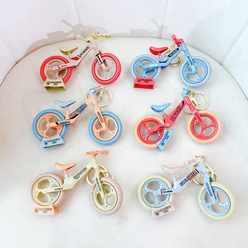 

New Fashion Bicycle Keychain Pedal Bike Ornament Kawaii Key Chain Cute Couple Bag Pendant Children Kids Students Small Gifts
