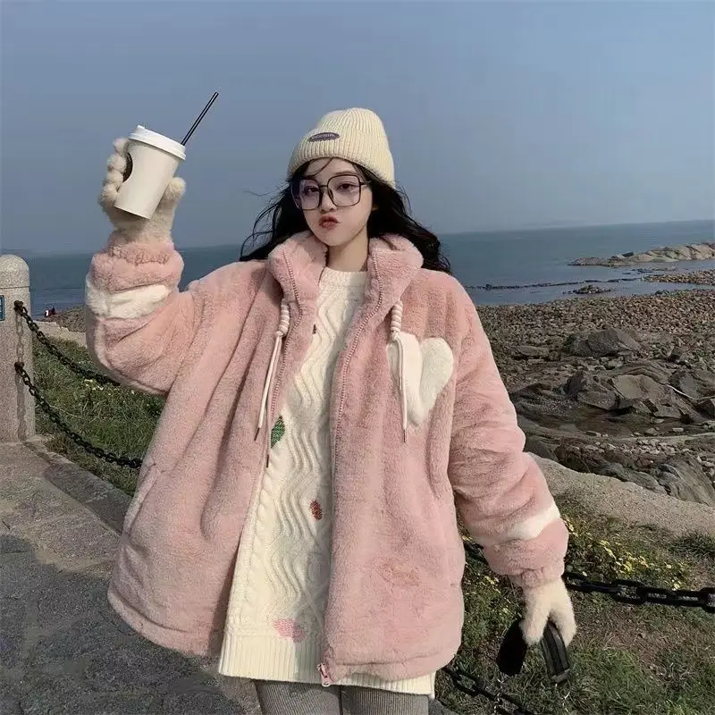 Winter Coat for Women Coats Jackets Faux Fur Coats Warm Korean Fashion Loose Faux Rabbit Fur Tops New 2022