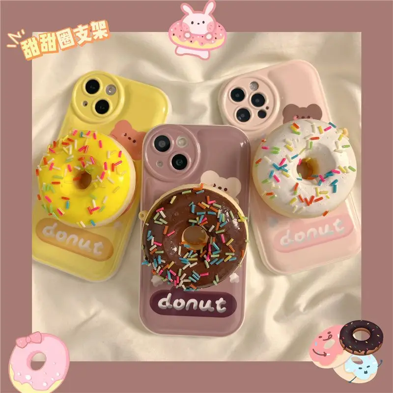 

For iphone 13promax 12 11 x Series Personality creative Air cushion donut stand All-inclusive fall proof phone case