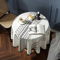 round tassels table cloths elegant decor round dining tablecloth party hotel table covers dustproof table cloth