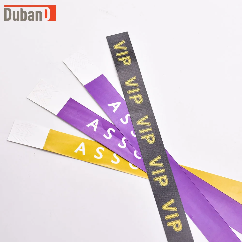 50-400pcs Synthetic paper Disposable bracelet wristband tyvek customized copywriting logo holiday activities