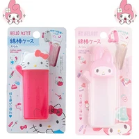 sanrioed anime figure my melody cotton swab box kawaii cartoon character hello kitty travel cosmetic storage container toy gift