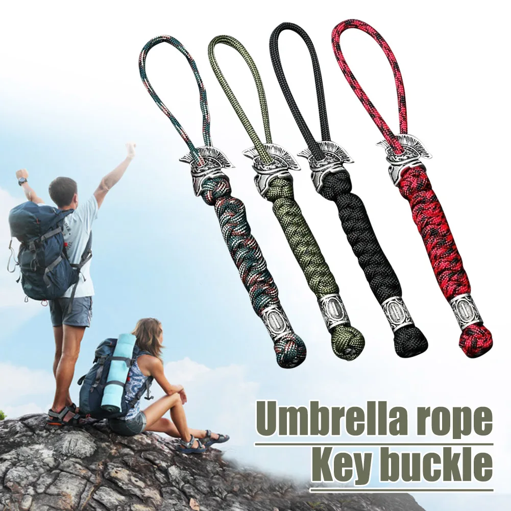 

Braided Bead Lanyard Keychain Outdoor Survival Paracord Rope Keychain Hiking Backpack Hook Handmade Car Keyring Survival Tool