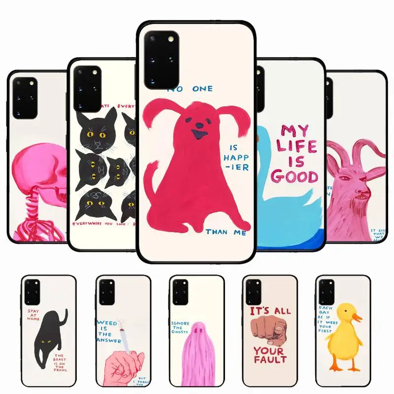 

David Shrigley Visual Arts Phone Case For Samsung S 9 10 20 21 22 23 30 23plus lite Ultra FE S10lite Fundas
