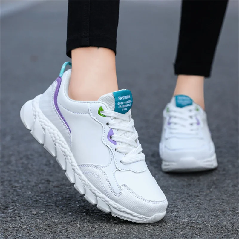 2023 Summer Women Sneakers Platform Shoes Leather Casual Walking Shoes Sport Shoes Ladies Outdoor Running Vulcanized Shoes
