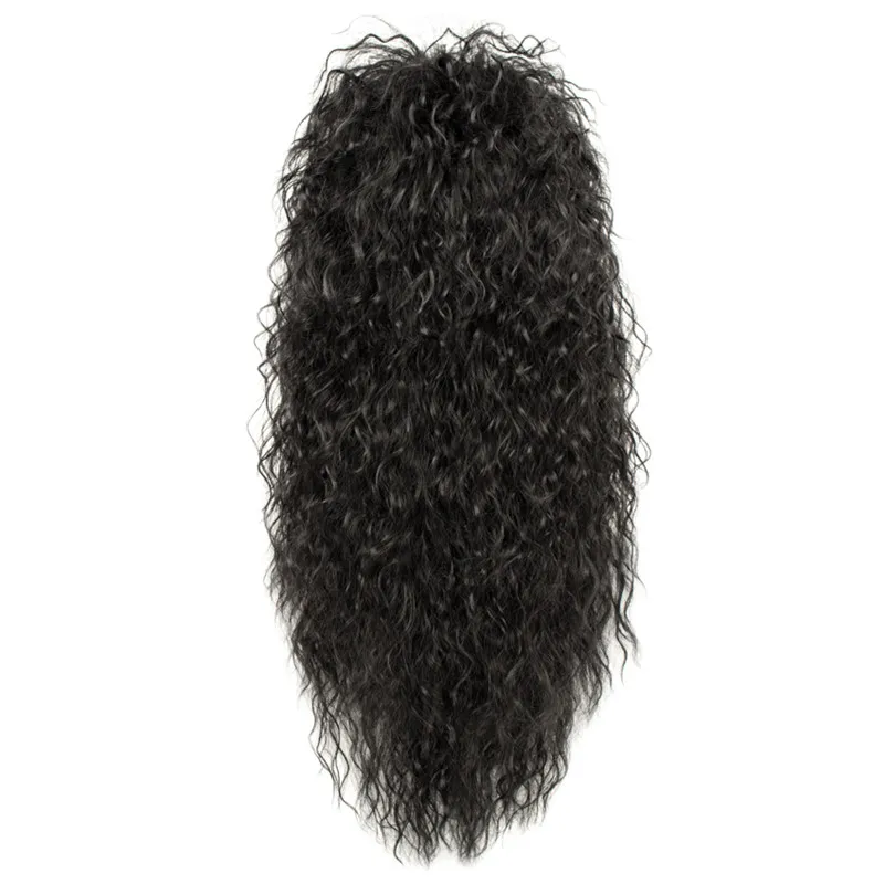 Gres Wig Black Long Curly Wig Male Synthetic Cosplay Wigs Puffy High Temperature Fiber Machine Made for Men