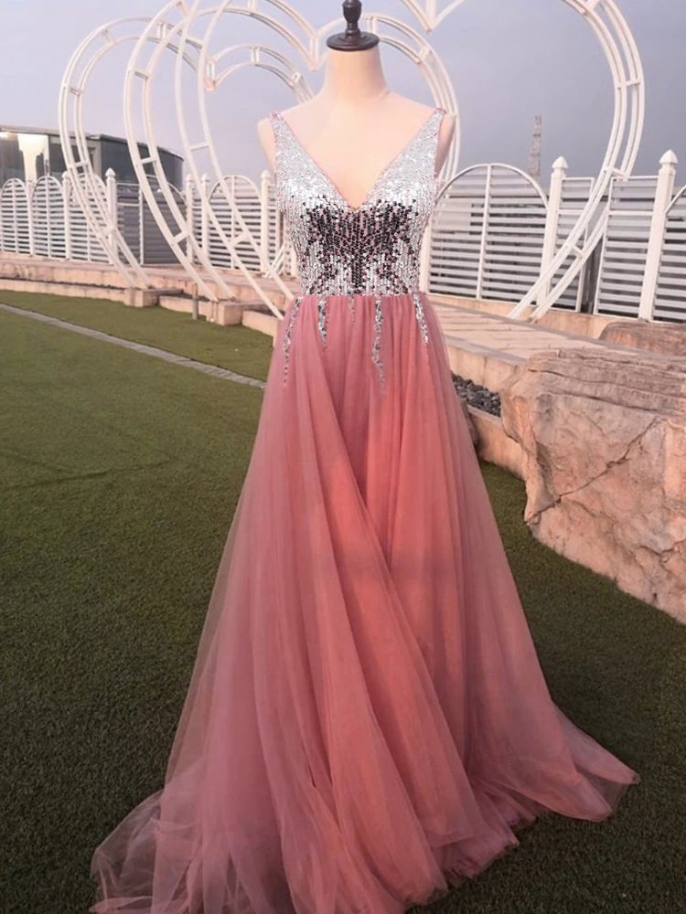 Elegant Party Dresses for Women 2022 Evening Prom Formal Designer Clothing Sexy Sequin Ceremony Cocktail Birthday Outfits