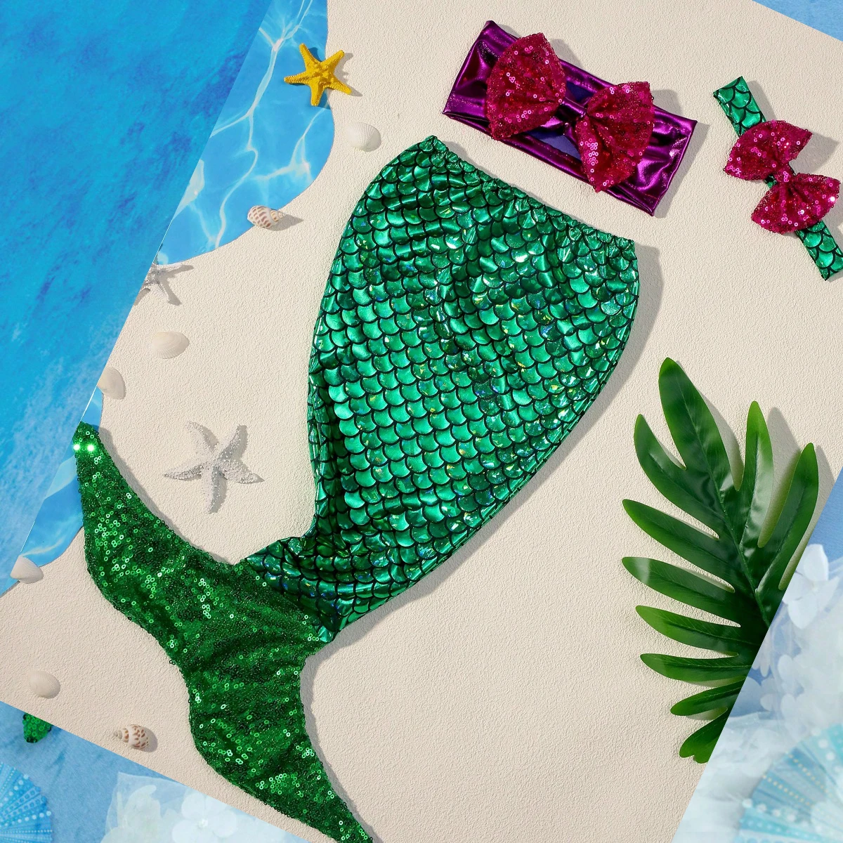 Ylsteed Комплект Русалки Из Трех Предметов Для Младенцев Реквизит Фотосессии