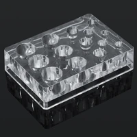 1pcs 14 holes acrylic square tattoo ink caps holder clear crystal tattoo pigment cups stand rack tray makeup container supplies