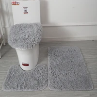 set of 3 bathroom bath mat set shower rug setstoilet cover floor mat soft anti slip toilet cover 2pcs bath mats bathroom carpet