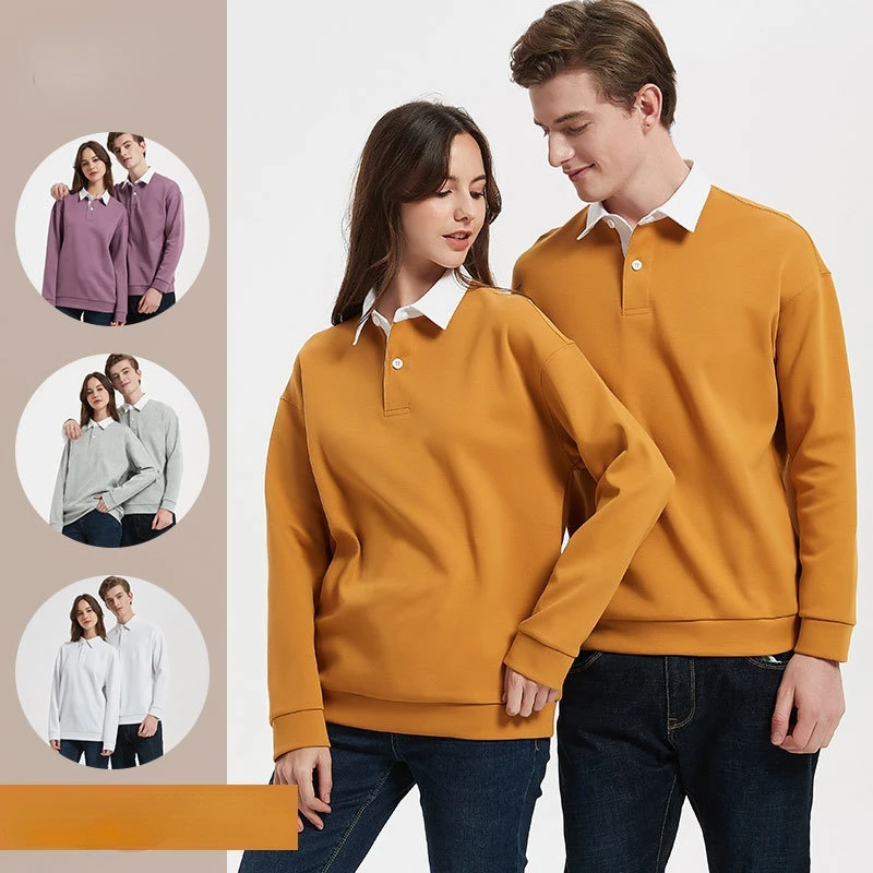 

Men's and Women's Polo Collar G Cotton Air Layer Sweater Men's 2022 New Spring Loose Wide Version Women's Fashion Casual Clothes