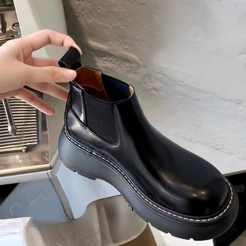 Женские ботинки коллекции весна-осень 2022 года модные без шнуровки короткие для