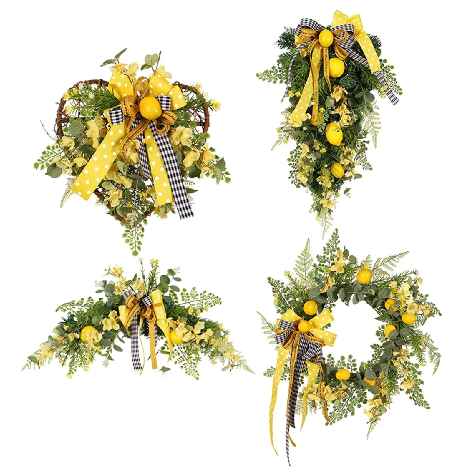 

Artificial Lemon Garland Green Leaves Simulated Indoor Outdoor Wedding Party