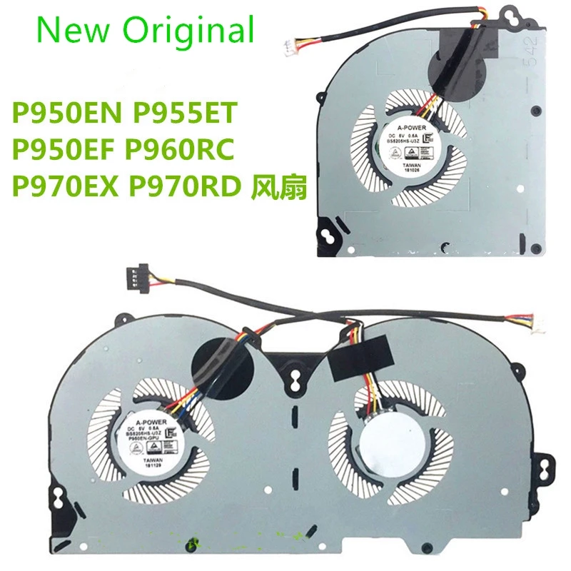 New Original Cooling Fan Cooler FOR Clevo P950EN P955RT3 /ET1 /ET3 P960RN /RF /RD /RC P970RN /RF /RD /RC BS5205HS-U3Z