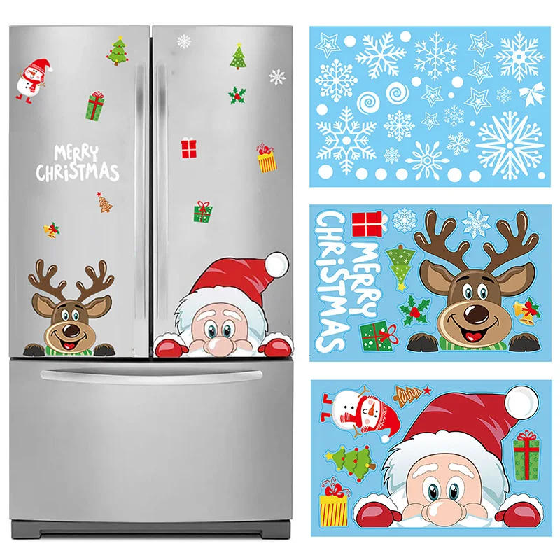 

Christmas Window Sticker Santa Claus Elk Merry Christmas Decorations For Home Cristmas Ornament Decor Xmas Gifts New Year