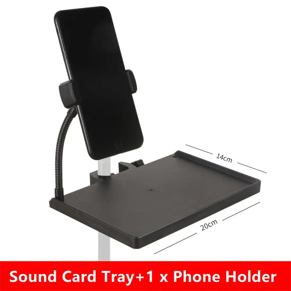 Microphone Stand Sound Card Tray Bracket 6cm To 10cm Width Smartphone Devices Guitar Performance Live Smartphone Holder enlarge