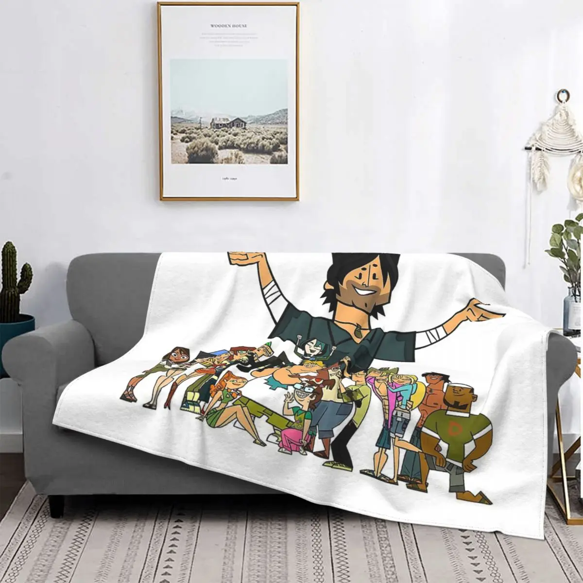 

Total Drama Chef Hatchet Animated Blanket Flannel Spring Autumn All Characters Warm Throws For Winter Bedding
