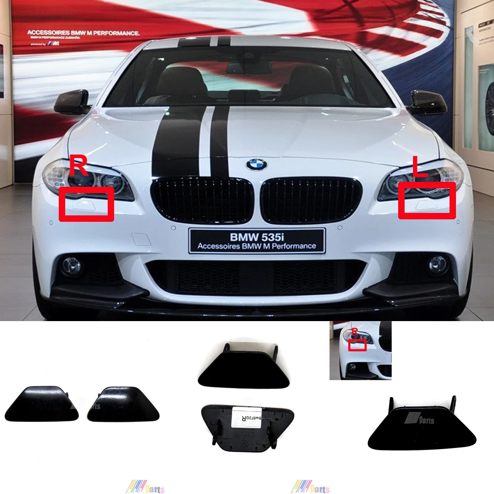 Fit 11-16 BMW5 M sport F10 Sedan F11 520d 520i 525d 528i 530d 530dX 530i 535iX 550i Front Headlight Washer COVER Fit 11-16 BMW5 M sport F10 Sedan F11 520d 520i 525d 528i 530d 530dX 530i 535iX 550i Front Headlight Washer COVER