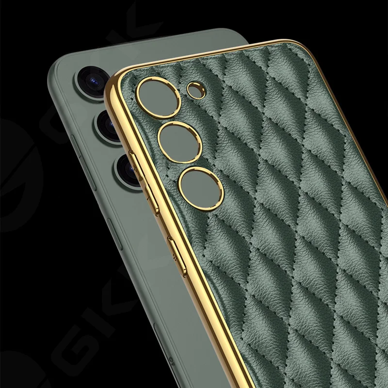 

GKK Original Case For Samsung Galaxy S23 Plus Ultra 5G Case Luxury Plating Leather Anti-knock Soft Cover For Galaxy S23 Ultra
