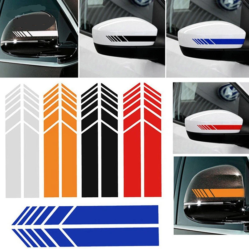 

2PCS Car Rearview Mirror Reflective Strip Styling Stickers Striped Car Decals Pair Stickers DIY Car Body Decals 14*3cm