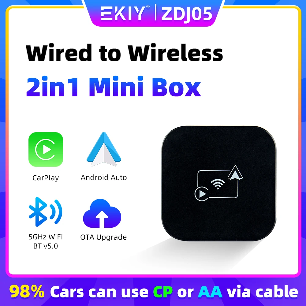 EKIY проводной к беспроводному адаптеру CarPlay Android Auto Box для Audi Toyota Mazda Nissan Chevrolet Suzuki