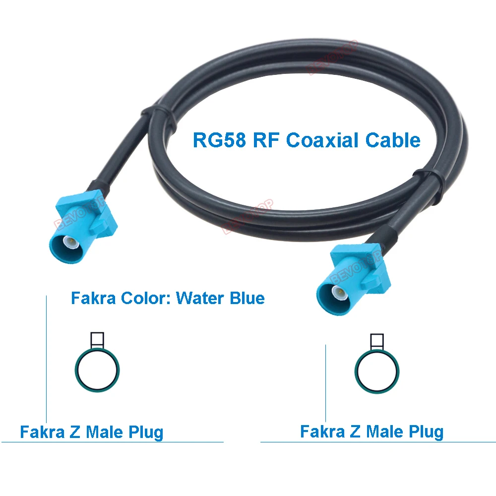 1 шт. RG58 кабель Fakra A/B/C/D/F/G/H/I/K/Z штекер папа-папа автомобильный жгут проводов