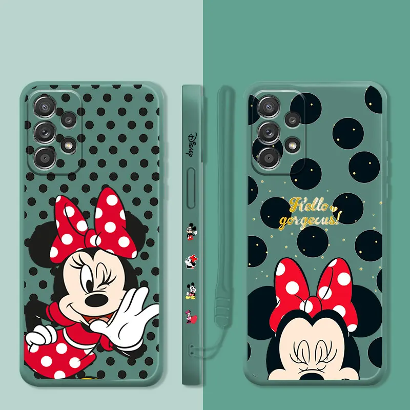 

Жидкий мягкий чехол для Samsung Galaxy A71 A51 A50 A20 A33 A32 A21s A30 A13 5G A03 M12, разноцветный чехол для телефона с Микки Маусом Hello