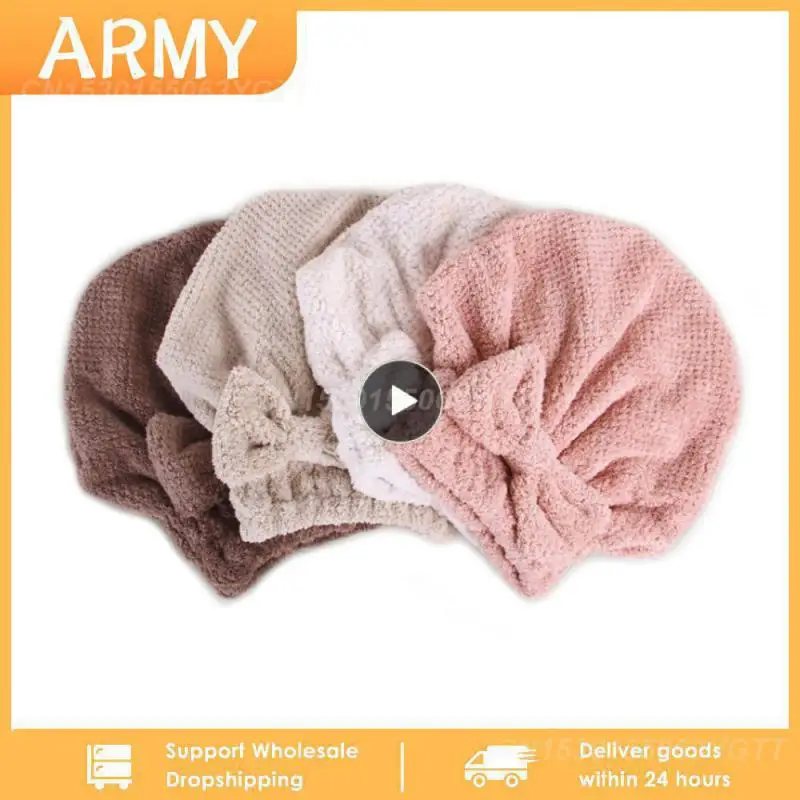Hat Cap Pineapple Coral Fleece Shower Cap Cute Hair Bonnet Bowknot Bathroom Accessories Hair Cap Japanese Bath Towel