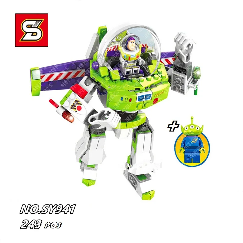 

Cartoon Blocks Buzz Lightyear Mecha Mesh Model Plastic Building Toy Cute Kids Toys for Children Gifts Summer Holiday