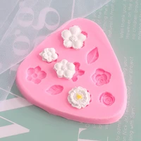 cartoon flower leaf silicone fondant soap 3d cake mold cupcake jelly candy chocolate biscuit decoration baking tool moulds