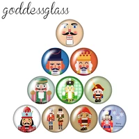 new cute cartoon nutcracker soldiers photos 10pcs 12mm18mm20mm25mm round photo glass cabochon demo flat back making findings