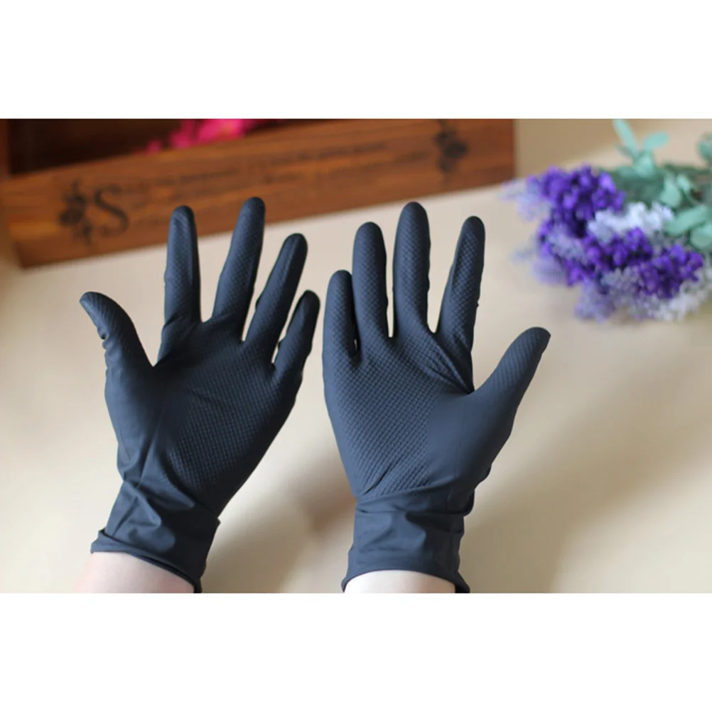 

Gloves Hair Black Salon Reusable Dye Rubber Latexlaboratory Barber Colouring Glove Dishwashing Cleaning Men Shampoo Professional