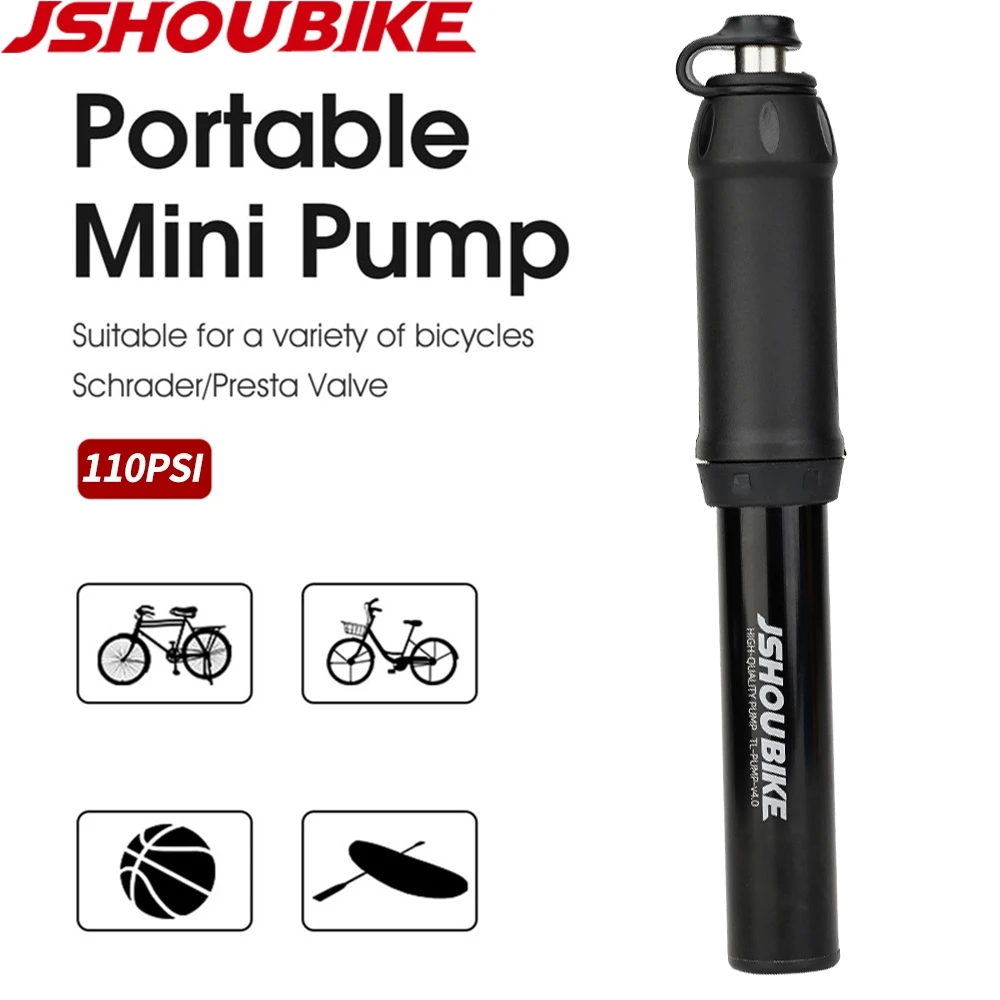 

JSHOUBIKE Mini Bike Pump 110PSI Cycling Hand Air Pump Tire Inflator Schrader Presta Valve Bicycle Accessories MTB Bike Pump